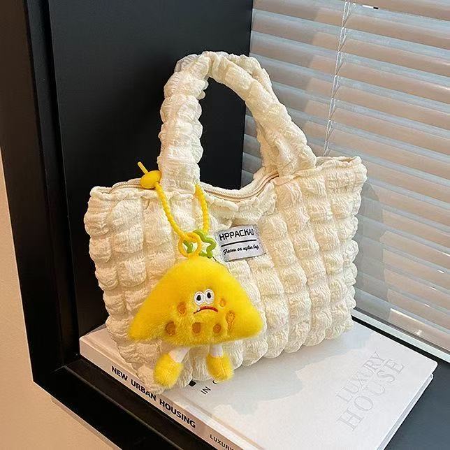 MLM Studio : Trendy Bucket Bags in Multiple Colors : Braided Handles & Fluffy Accents!